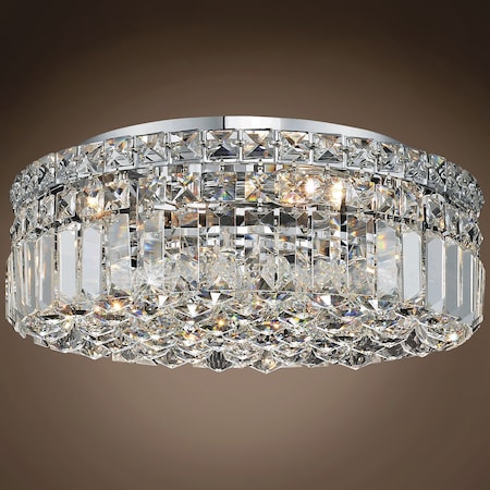 Joshua Marshal Ibiza Design 5 Light 16 Chrome Flush Mount w/Clear European Crystals" 701057-004